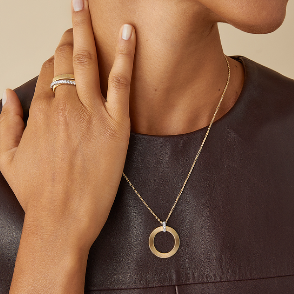 Masai White and Yellow Gold Diamond Necklace