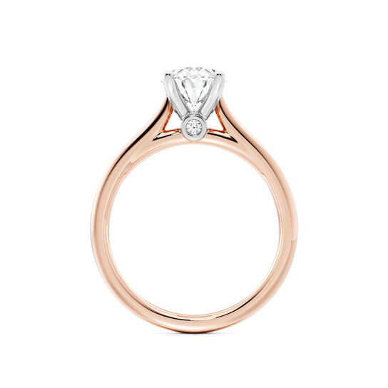 Birks 1879 Bague de fian&ccedil;ailles solitaire avec diamant taille ovale en or rose image number 2