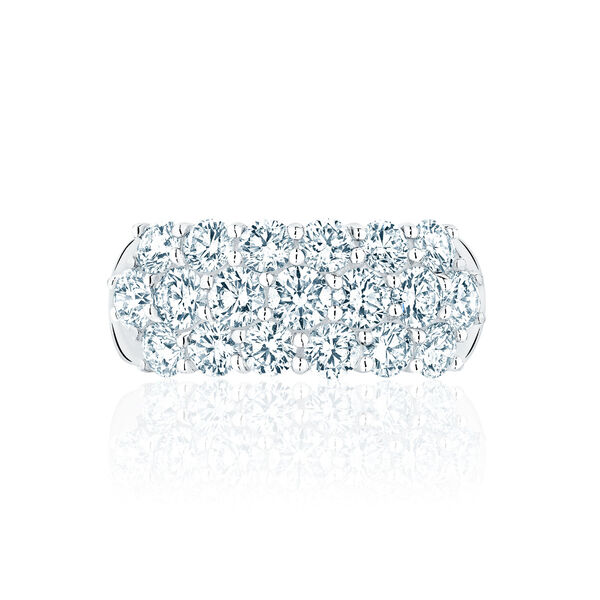 Three Row 2.73ct Diamond Wedding Band