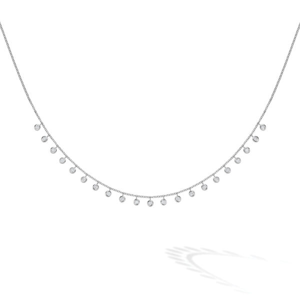 Large White Gold and Diamond Multi-Drop Necklace