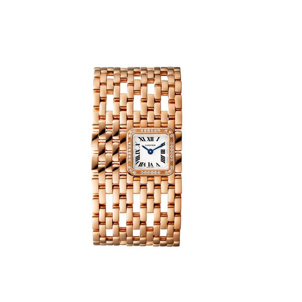 Panthère de Cartier Manchette 19 mm quartz en or rose et diamants
