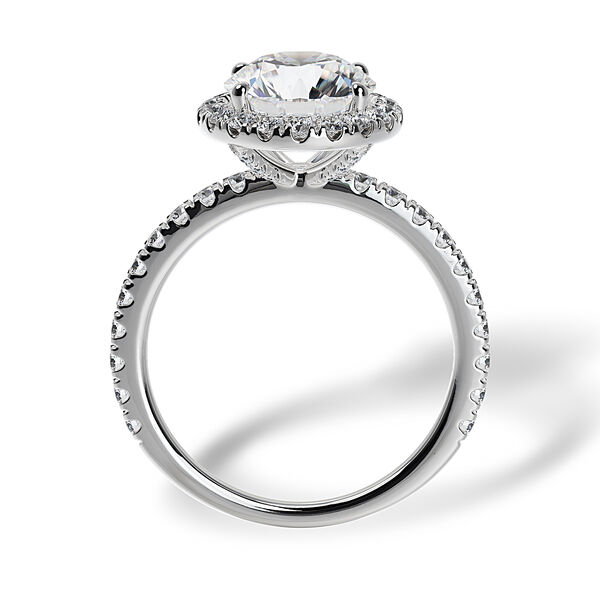 Round Solitaire Diamond Engagement Ring With Halo