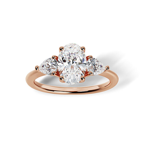 Three-Stone Oval Diamond Engagement Ring