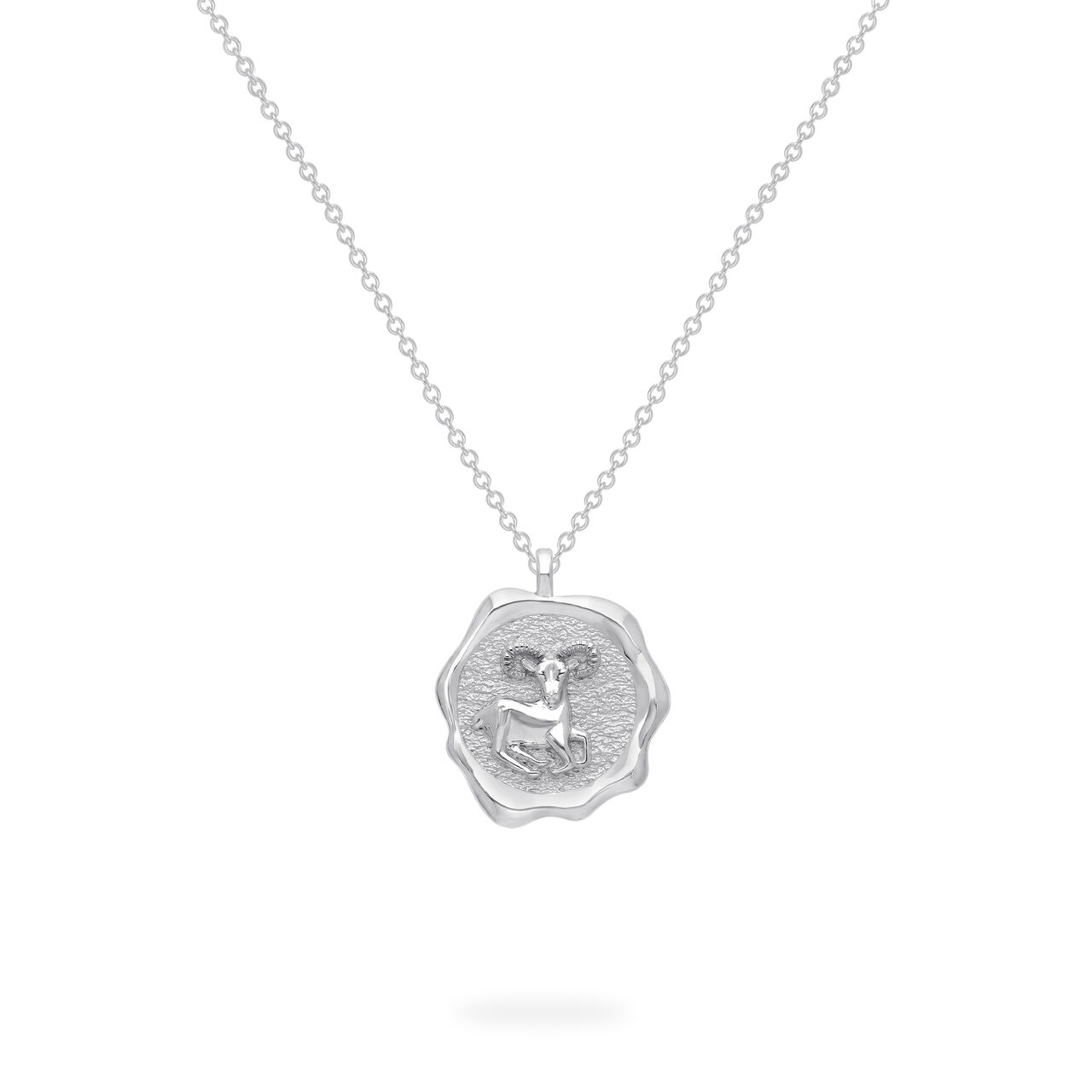 Aries Zodiac Sign Silver Pendant Front image number 0