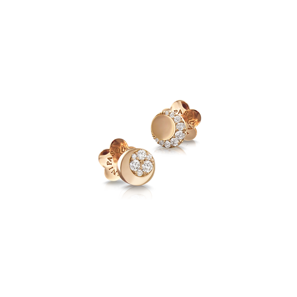 Boucles d'oreilles clous Luce en or rose avec diamants