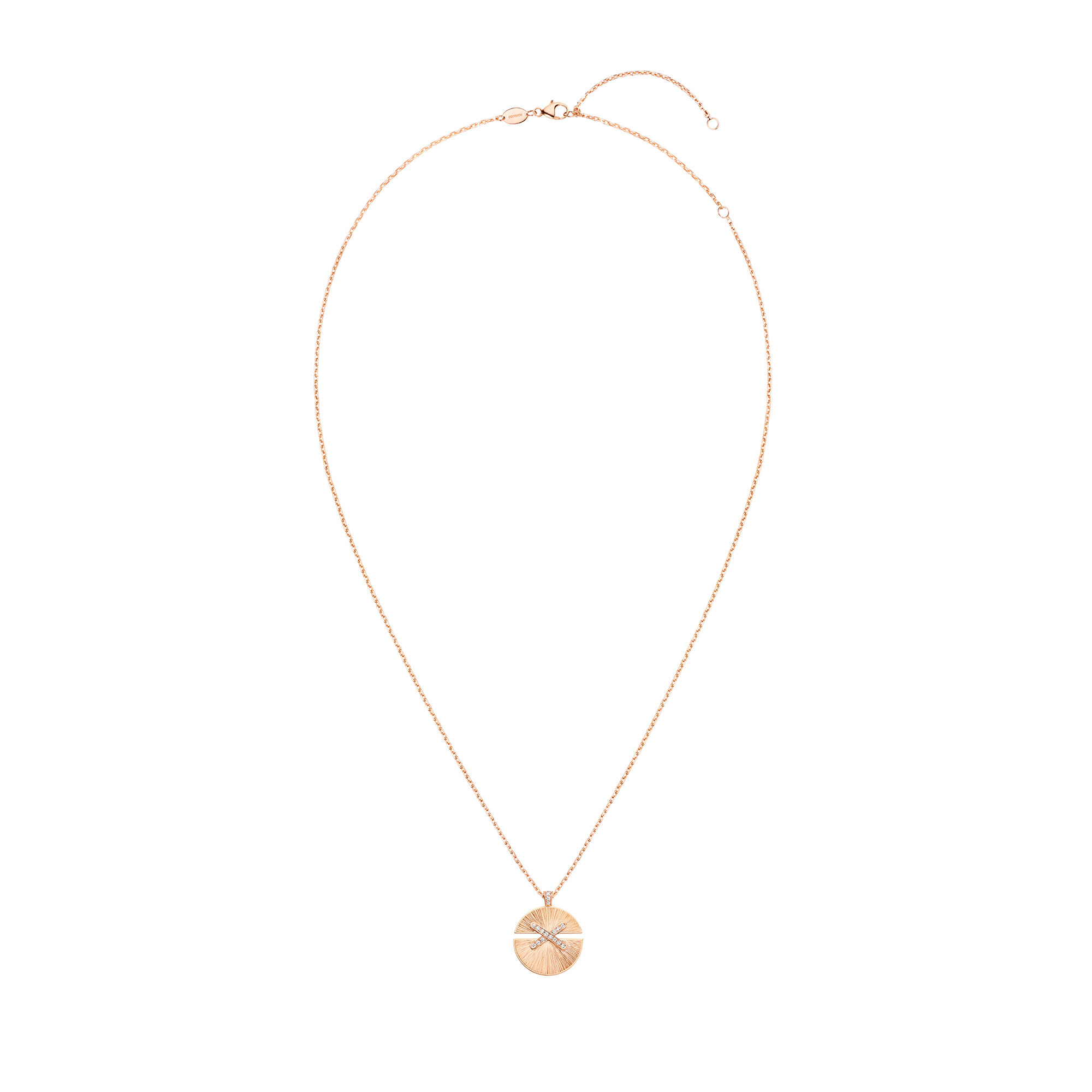 Jeux De Liens Harmony Medium Rose Gold and Diamond Sunray Pendant