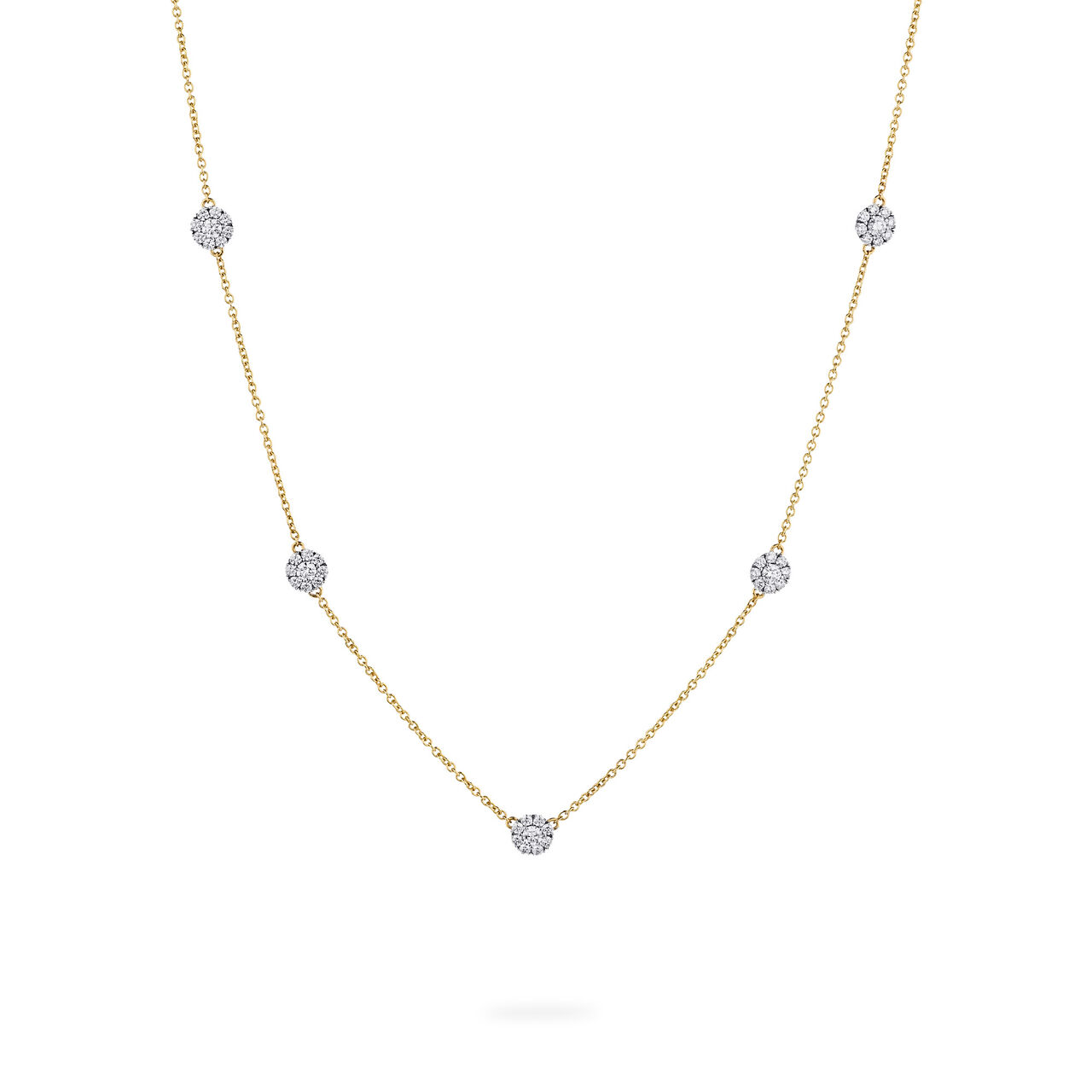 Birks Snowflake 5-Station Yellow Gold Diamond Necklace image number 0