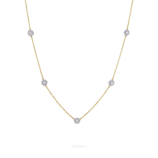 Birks Snowflake 5-Station Yellow Gold Diamond Necklace image number 0
