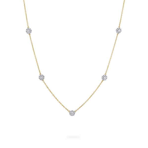 5-Station Yellow Gold Diamond Necklace