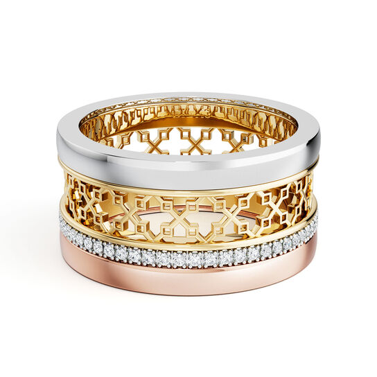 Birks Dare to Dream Diamond Ring, Tri-Gold image number 0