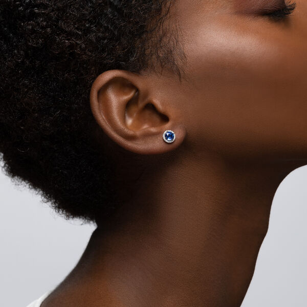 Sapphire Earrings with Diamonds
