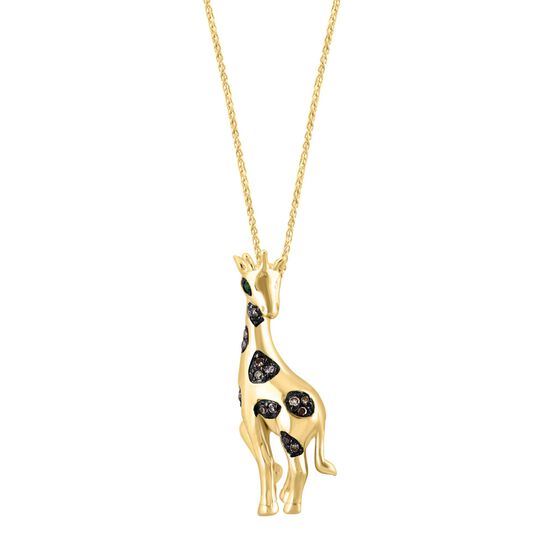 Salon pendentif girafe en diamant et tsavorite image number 1