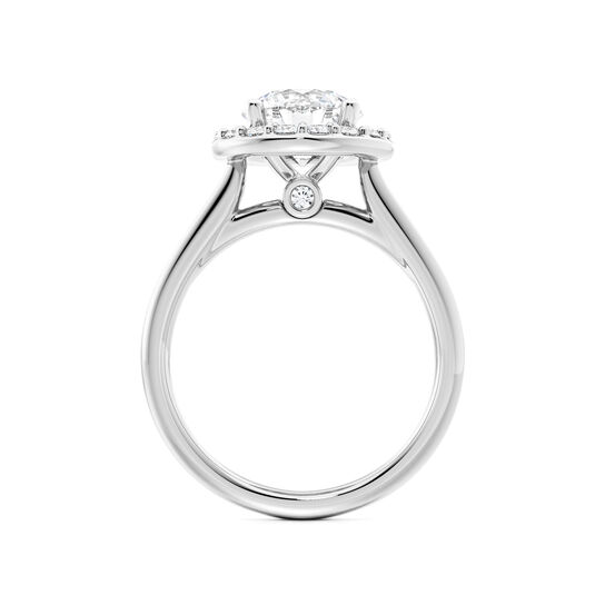 Birks 1879 Bague de fian&ccedil;ailles &agrave; diamant solitaire rond avec simple halo image number 3