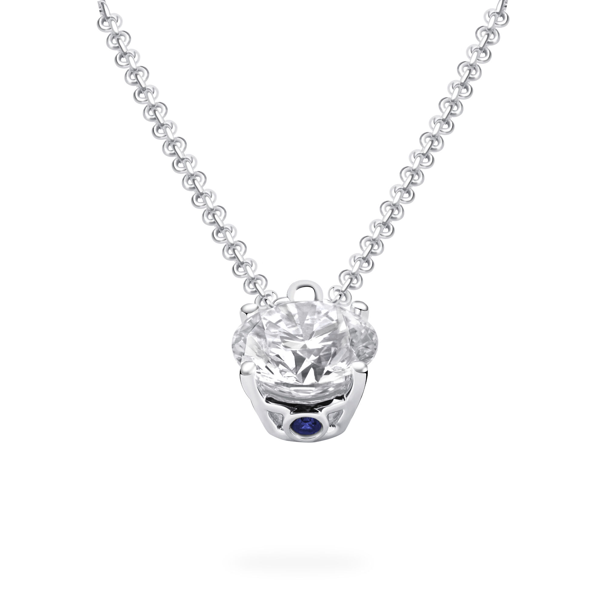 Round Solitaire Diamond Necklace Birks Blue