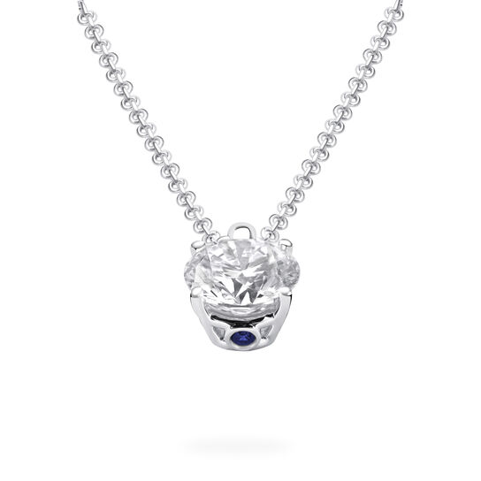 bijoux birks blue round solitaire diamond pendant image number 2