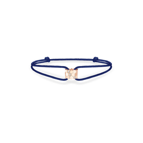 Bracelet cordon Bee de Chaumet en or rose avec diamants