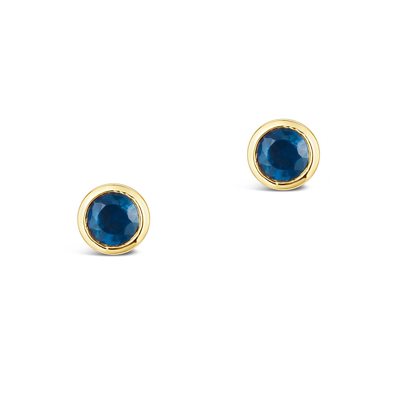 maison birks salon yellow gold sapphire stud earrings e12896s18kt front image number 0