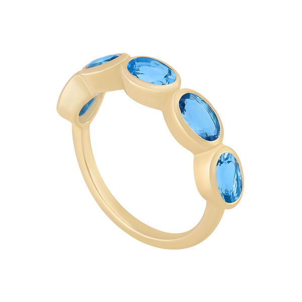 Oval Shape Topaz Bezel Ring