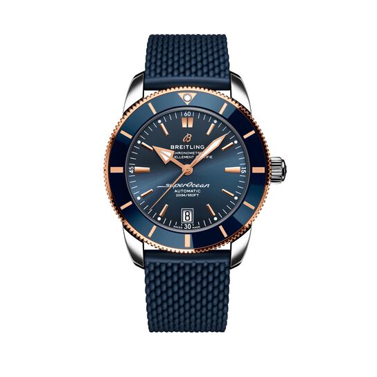breitling superocean heritage b20 automatic 42 steel 18kt rose gold blue folding clasp ub2010161c1s1 image number 0