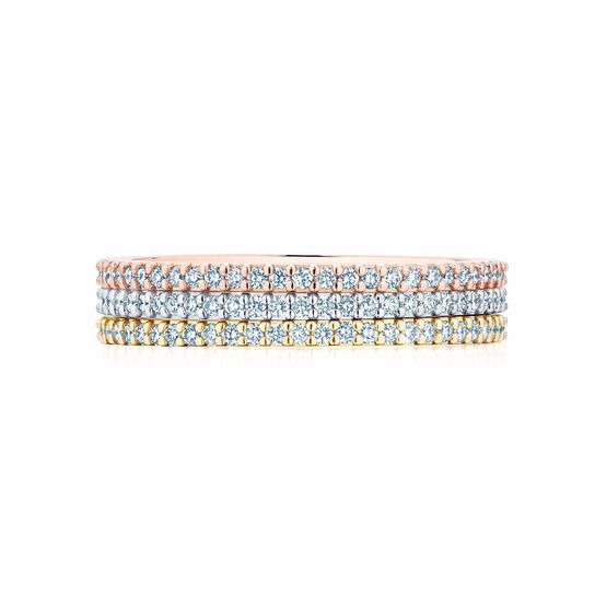 Stackable Yellow Gold and Diamond Rosée du Matin Ring-5 image number 1