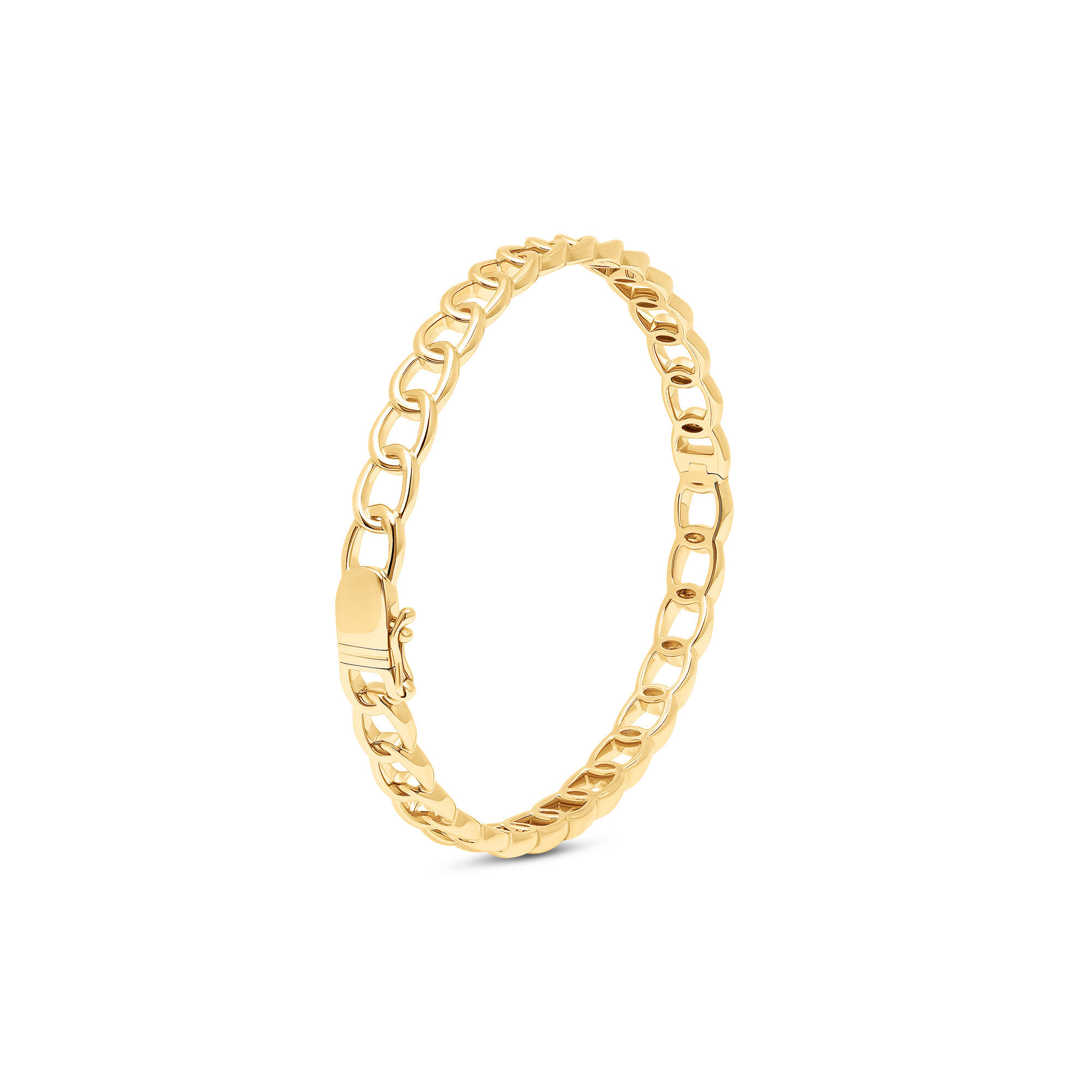 Stackable Yellow Gold Link Bangle