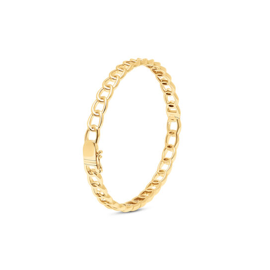 Uneek Stackable Yellow Gold Link Bangle LVBAW7534NDY image number 1