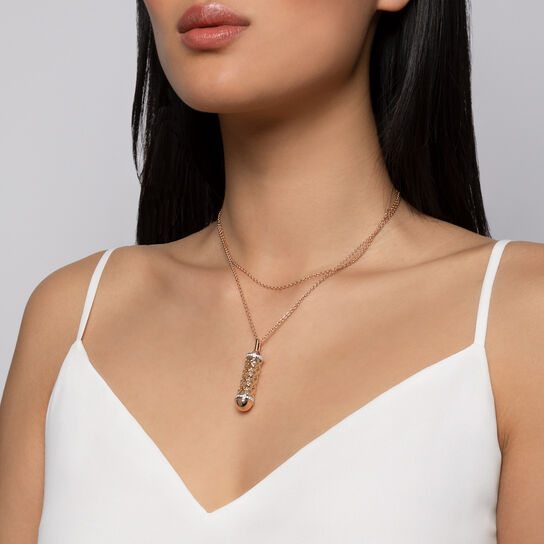 Diamond Message Pendant, Tri-Gold image number 2