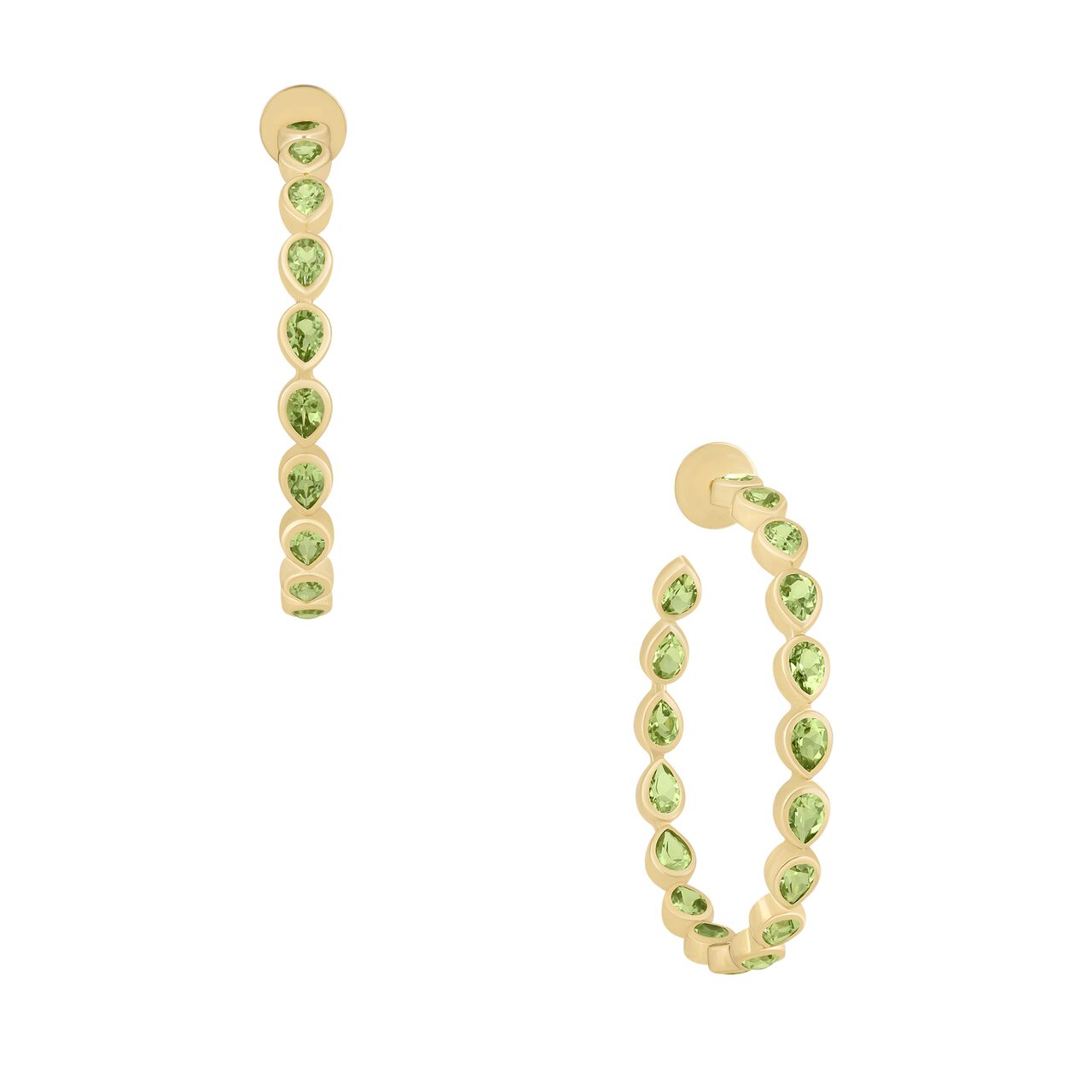 Peridot Pear Shape Hoop Earrings image number 0