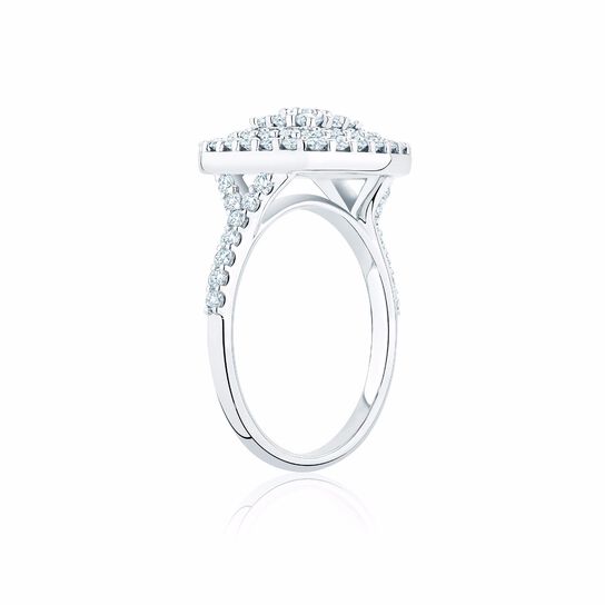 Cushion Shaped Diamond Cluster Ring with Double Halo-7 image number 2