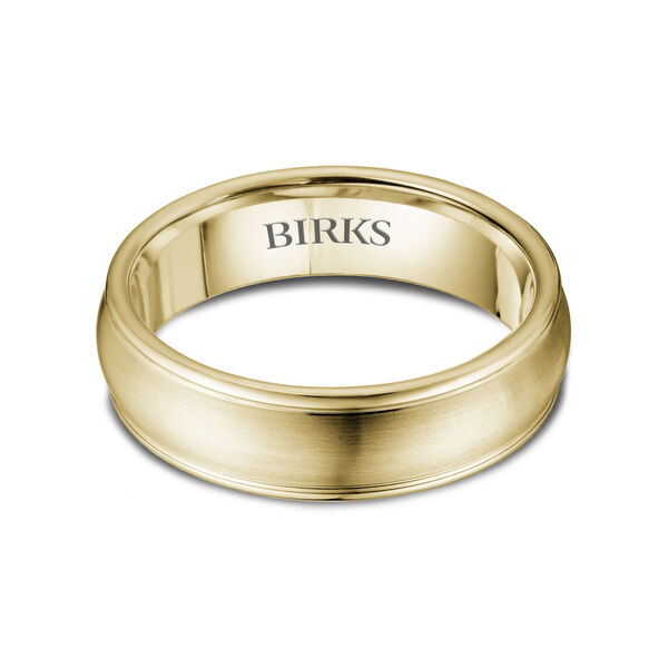 6.5 MM Yellow Gold Wedding Band with Satin Edges