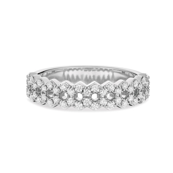 Alliance en or blanc sertie de diamants