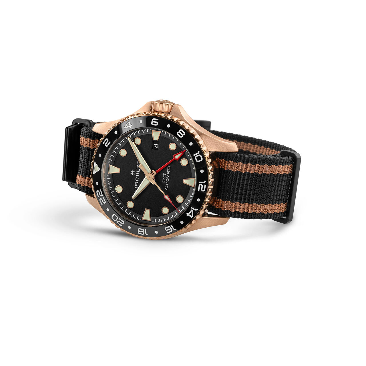 Hamilton Khaki Navy Scuba 43 mm GMT automatique en bronze et titane image number 2