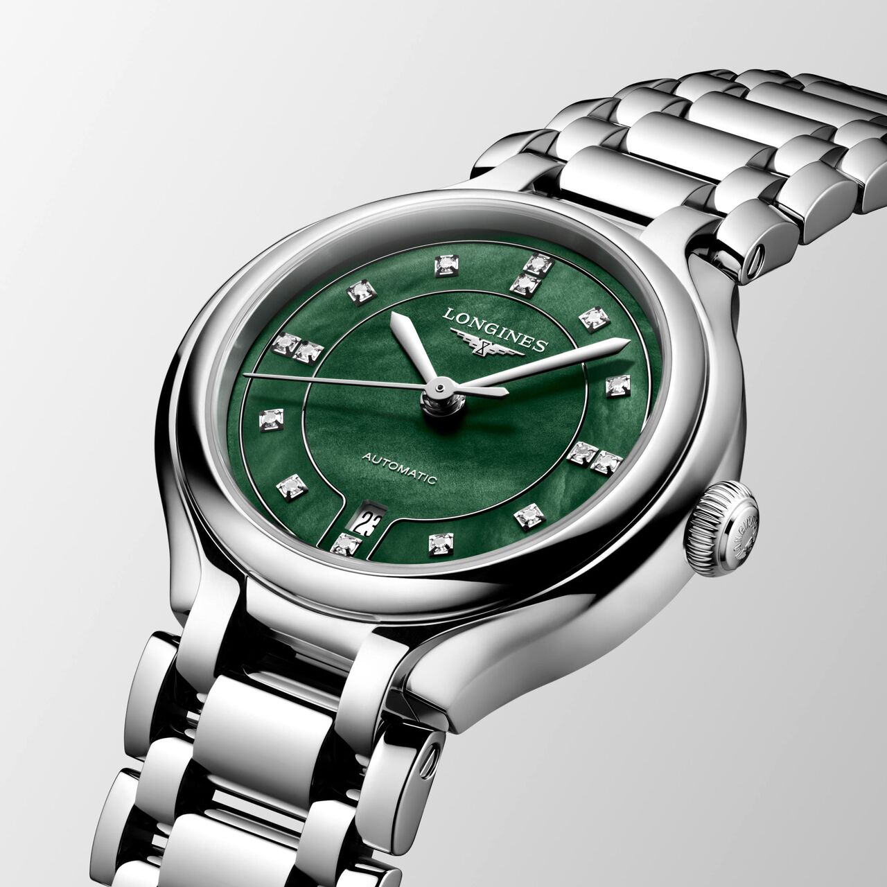 Longines PrimaLuna Quartz 30 mm Stainless Steel and Diamond L8.123.4.07.6 image number 1