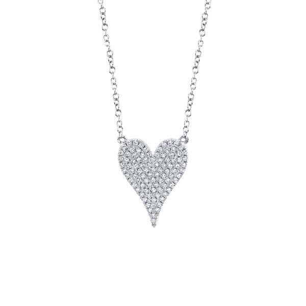 Kate White Gold and Diamond Pavé Heart Pendant
