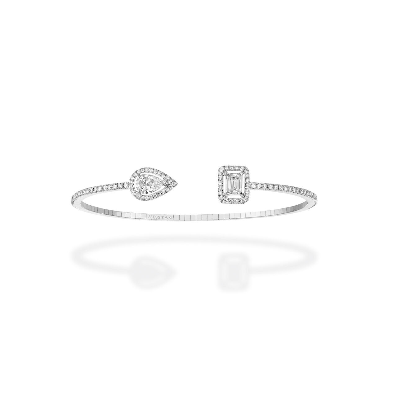 Messika Joaillerie - My Twin White Gold and Diamond Pav&eacute; Bangle 6492-WG image number 0