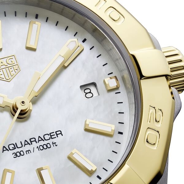 Aquaracer 27 mm quartz en acier inoxydable et plaqué or jaune