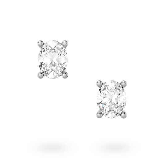 Birks Blue MD Boucles d'oreilles solitaires en diamant taille ovale image number 1