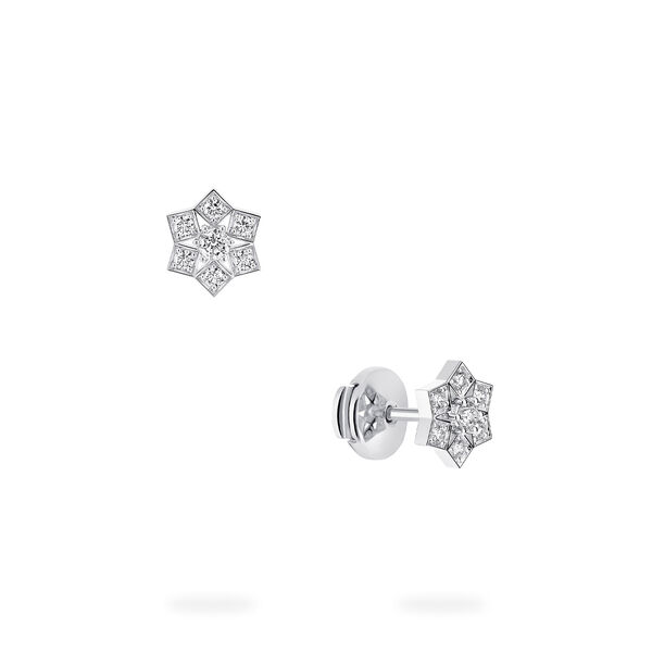White Gold Stud Earrings, Small