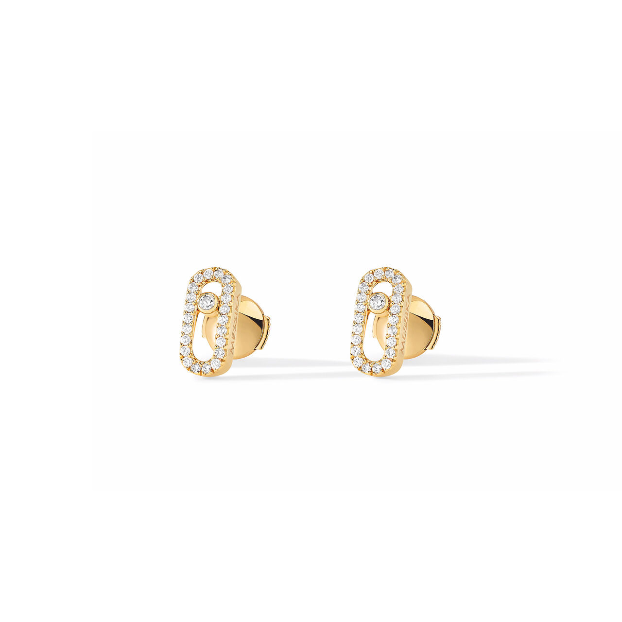 Messika Move Uno Small Yellow Gold and Diamond Pav&eacute; Stud Earrings image number 0