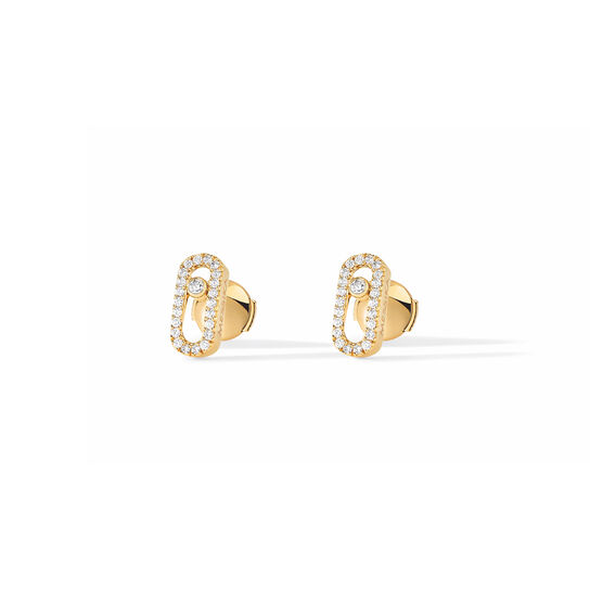 Messika Move Uno Small Yellow Gold and Diamond Pav&eacute; Stud Earrings image number 0