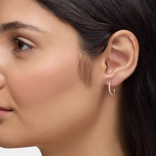 Birks Iconic Boucles d&rsquo;oreilles anneaux Ros&eacute;e du Matin en or rose 15 mm image number 1