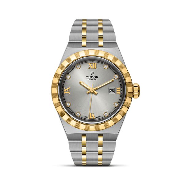 TUDOR Royal 28 mm automatique en or jaune, acier inoxydable et diamants