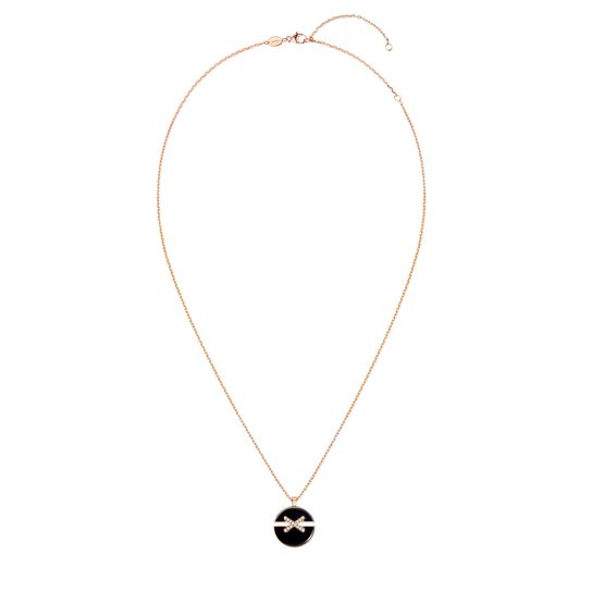 Jeux De Liens Harmony Medium Rose Gold Onyx and Diamond Pendant image number 1