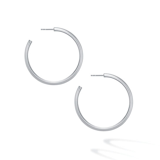 bijoux birks essentials 35mm sterling silver hoop earrings image number 2