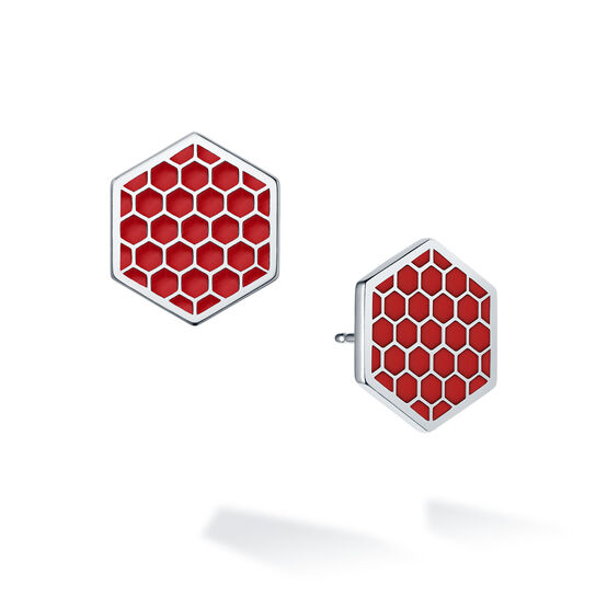 Bijoux Birks Bee Chic Red Enamel And Sterling Silver Earrings image number 0