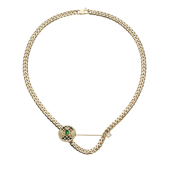 Collier Emblem en or jaune tsavorite diamant et onyx image number 4