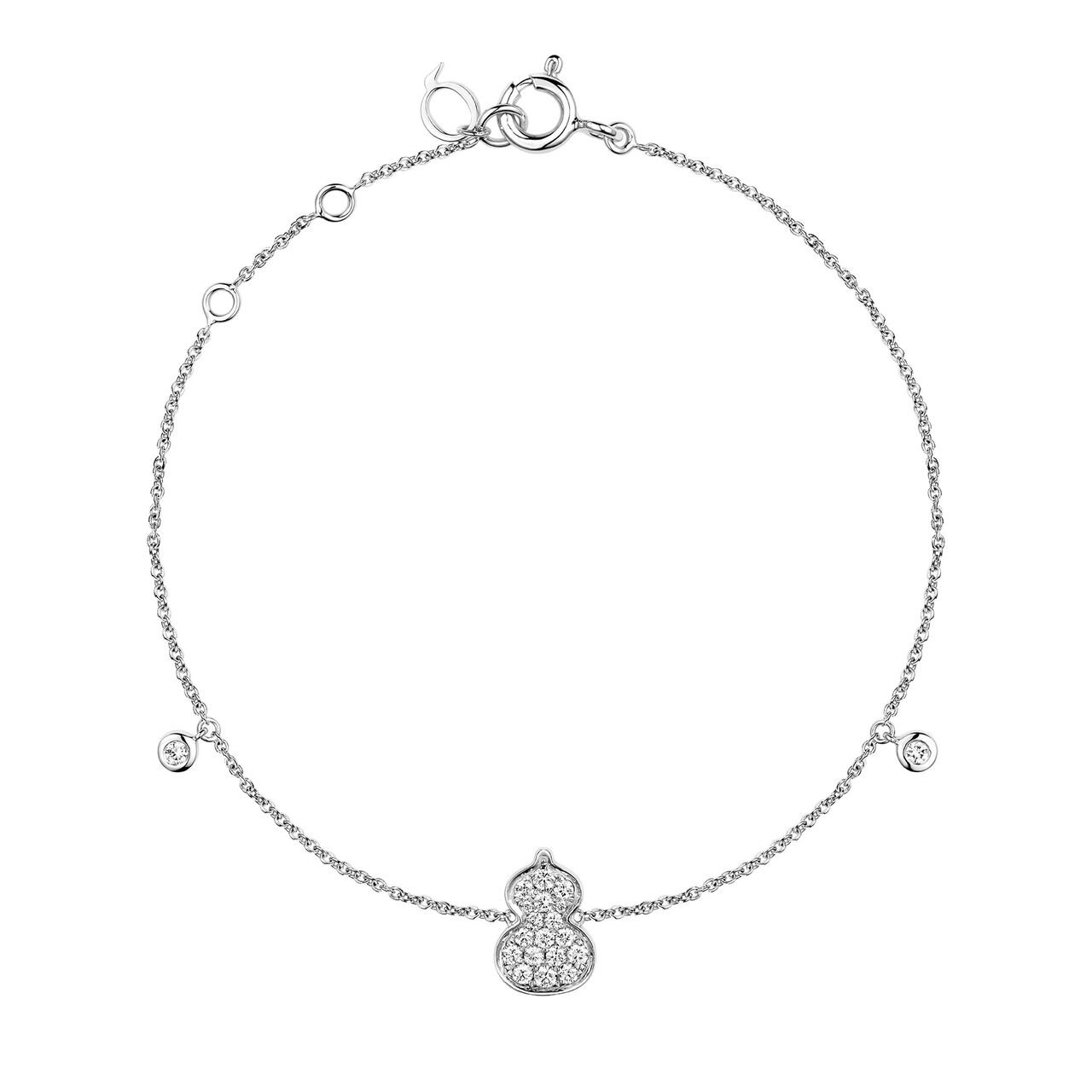 Qeelin Petite Wulu White Gold Bracelet with Diamonds WUBR0009BWGD Front image number 0