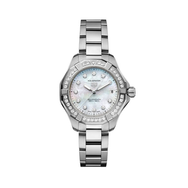 Aquaracer Professional 200 Solargraph 34 mm Stainless Steel and Diamond