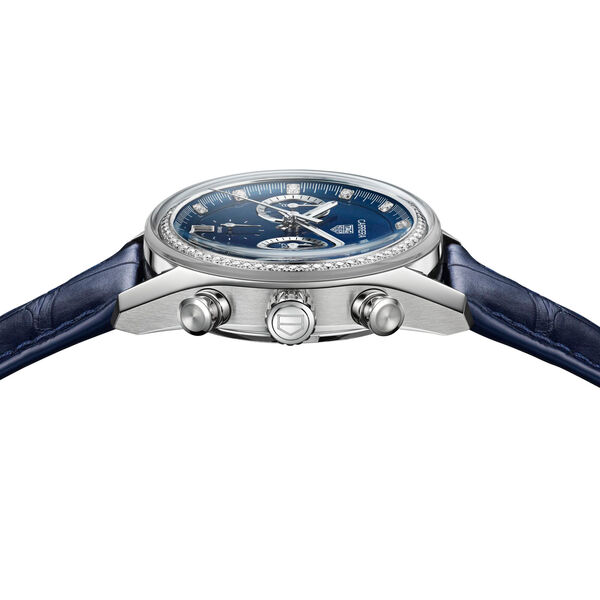 Carrera Automatic Chronograph 39 mm Stainless Steel and Diamond