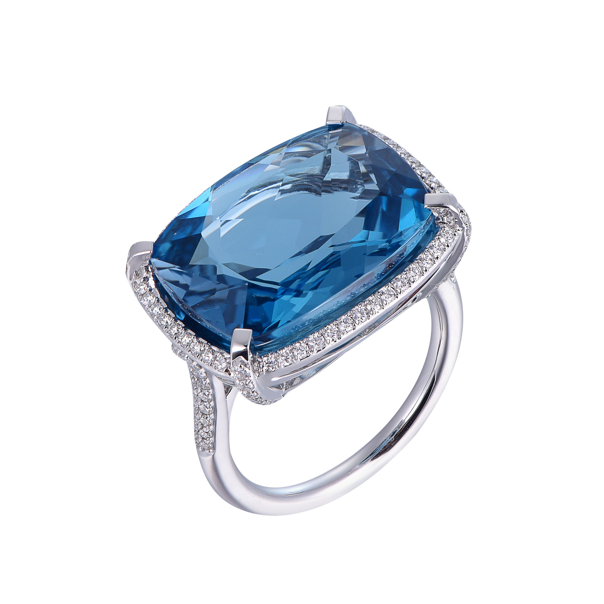 London Blue Topaz Ring White Gold